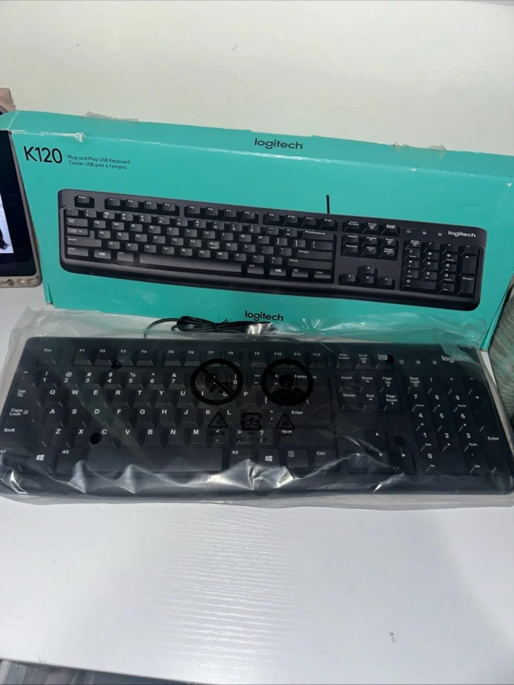 Logitech K120 Black USB Wired Keyboard- NWT